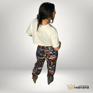 Easy Tiger Neon Vegas Print Jeans – Western Motel Graphic Denim – Size 30 – Stat